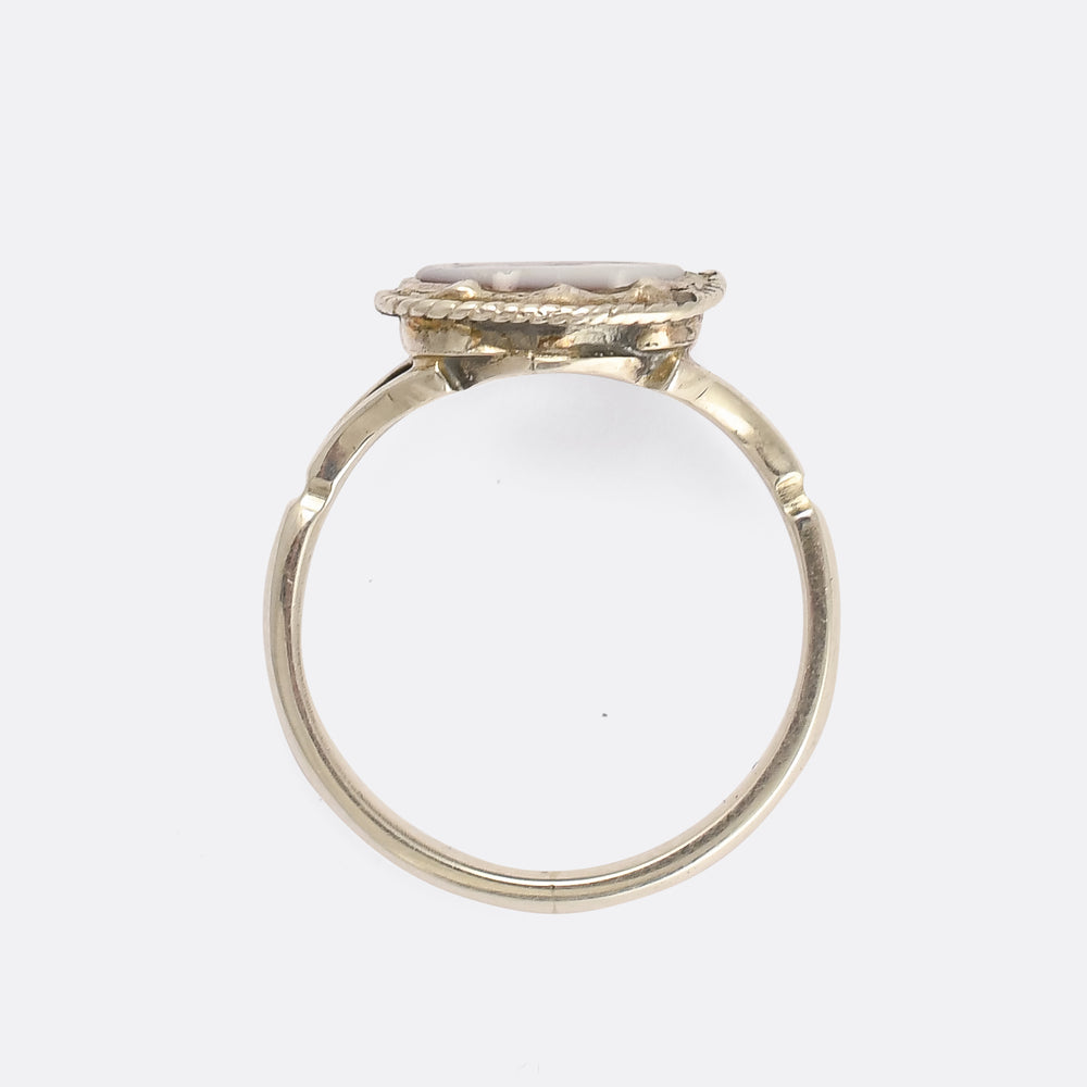 Victorian Dragon Intaglio Shield Signet Ring