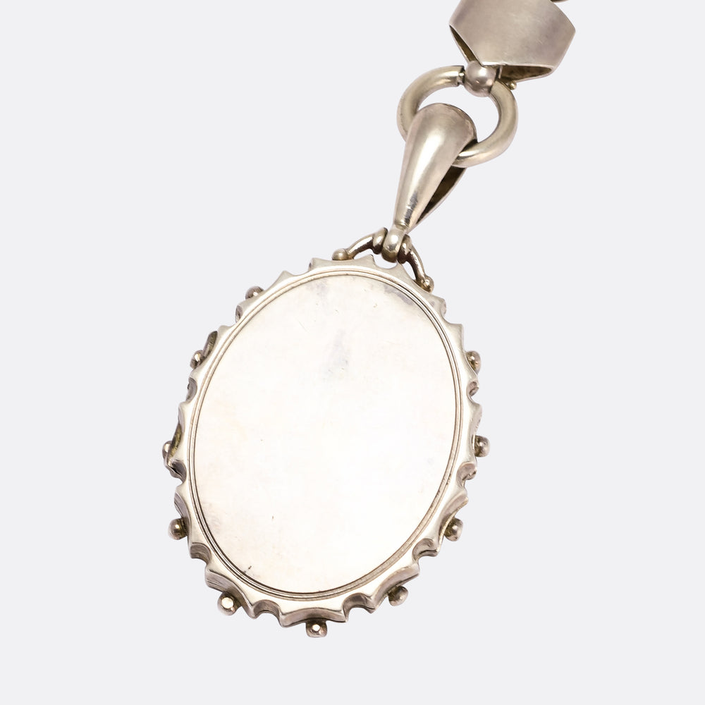 Victorian Enamel Language of Flowers Locket & Collar Necklace