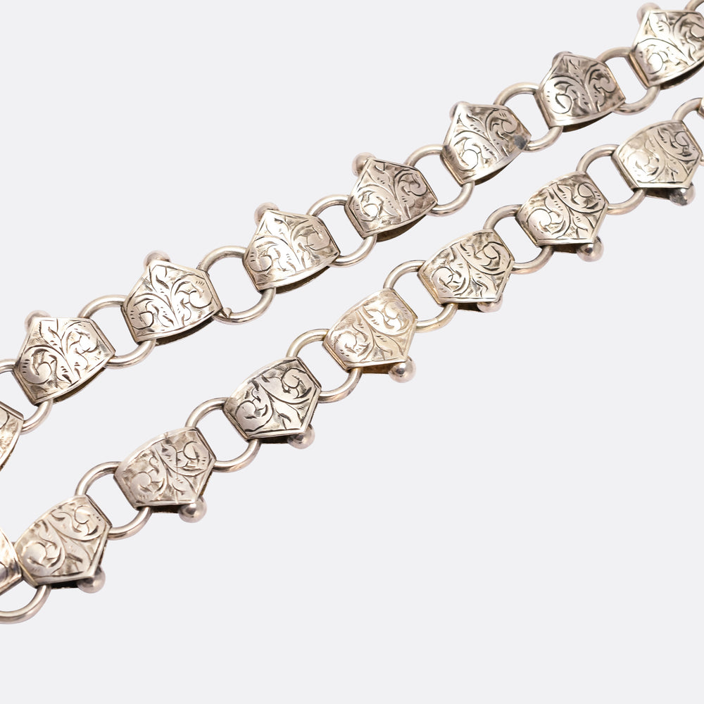 Victorian Enamel Language of Flowers Locket & Collar Necklace