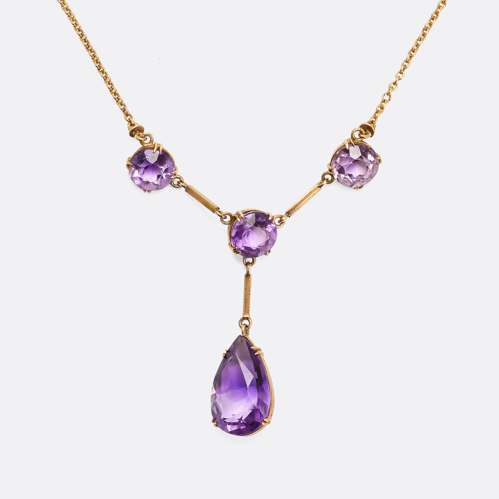 Victorian Four Amethyst Necklace