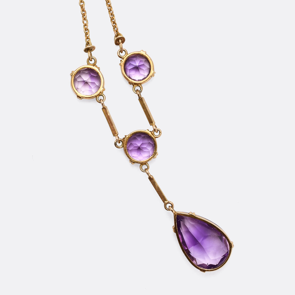 Victorian Four Amethyst Necklace