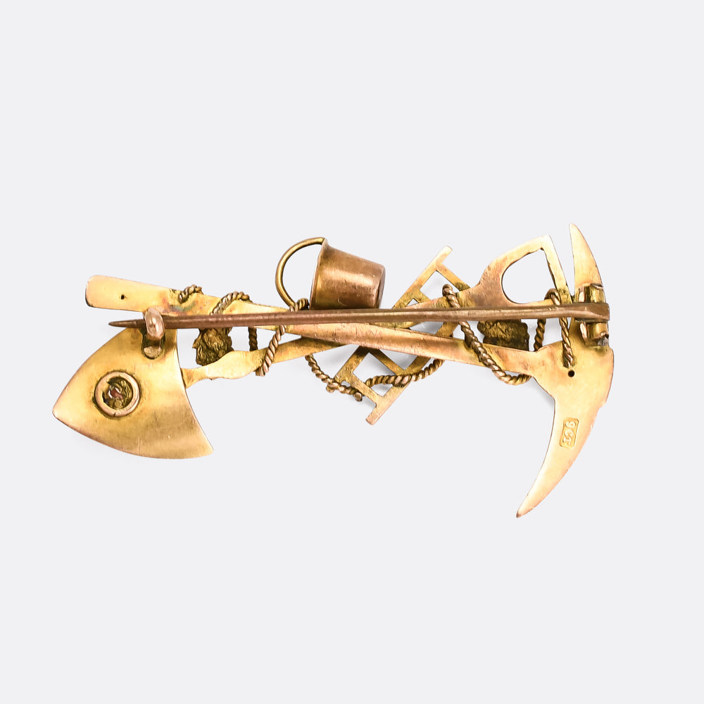Victorian Garnet Gold Miner's Brooch