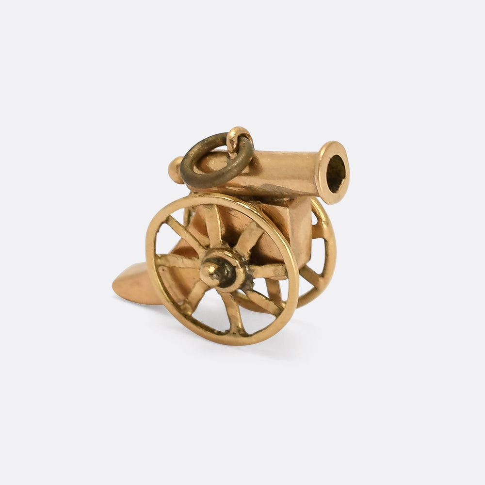 Victorian Gold Cannon Charm