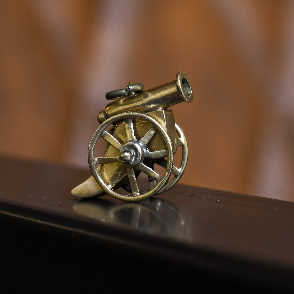 Victorian Gold Cannon Charm