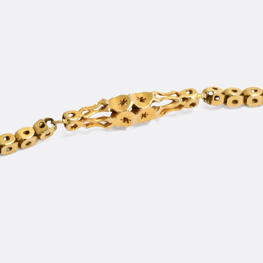 Victorian Gold Fancy Link Guard Chain, 46