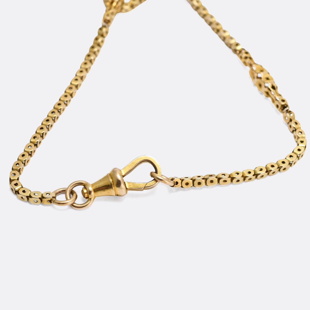 Victorian Gold Fancy Link Guard Chain, 46