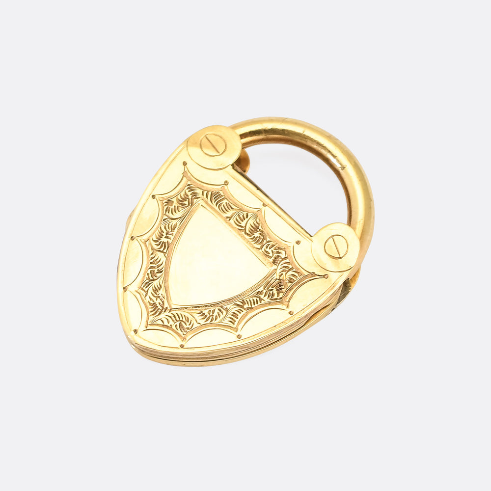 Victorian Gold Heart Padlock Locket