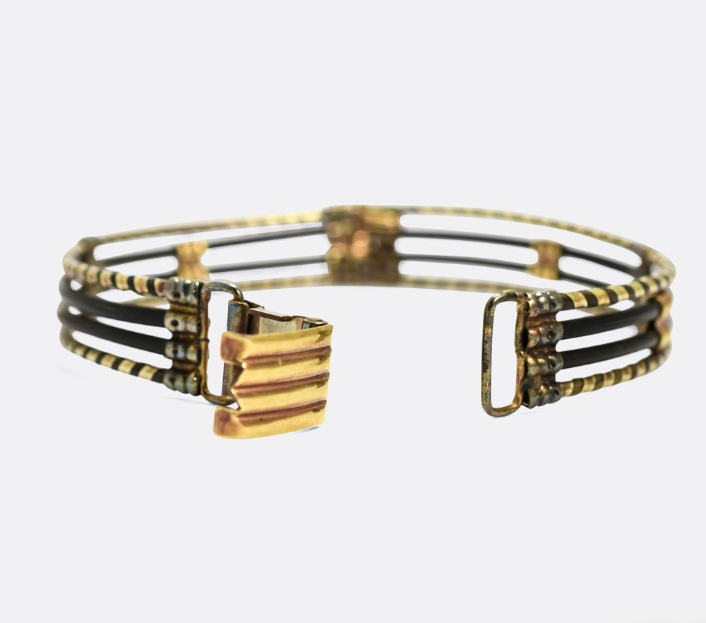 Victorian Gold & Elephant Hair Bangle