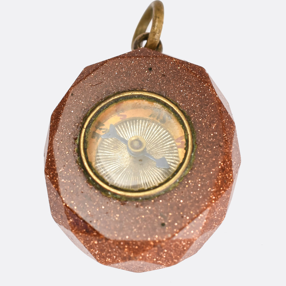 Victorian Goldstone Compass Pendant