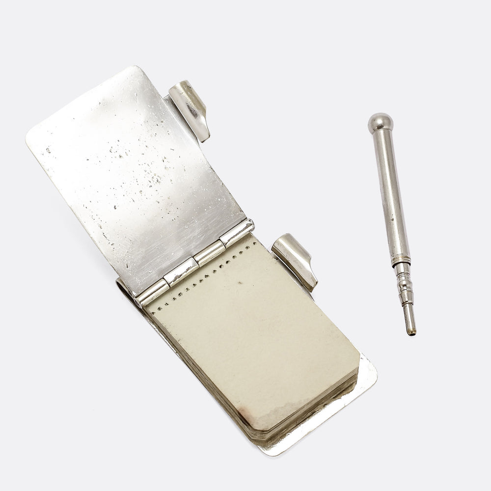 Victorian Ivy Leaf Ballspende Dance Card Pendant with Pencil