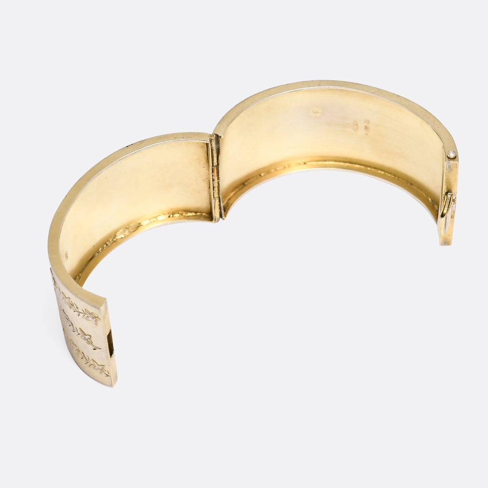 Victorian Ivy Leaf MIZPAH Silver Cuff