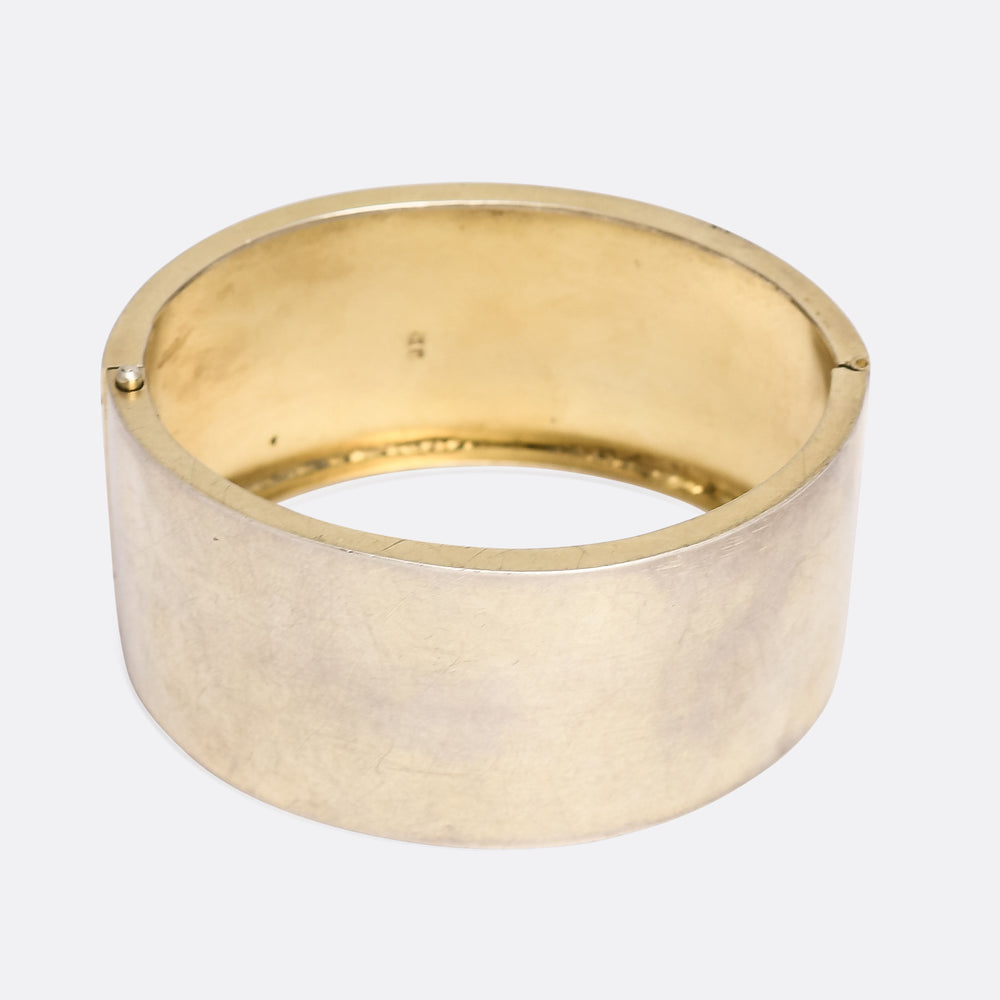 Victorian Ivy Leaf MIZPAH Silver Cuff