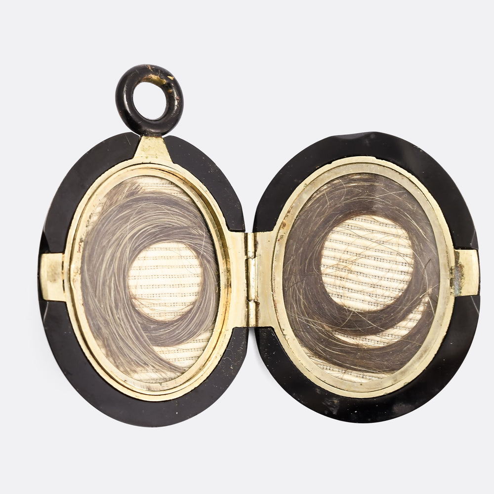 Victorian Jet AEI Locket
