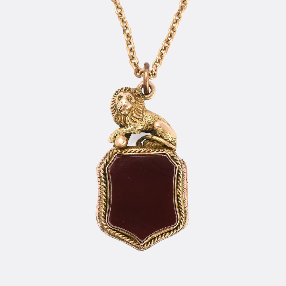 Victorian Lion & Shield Locket