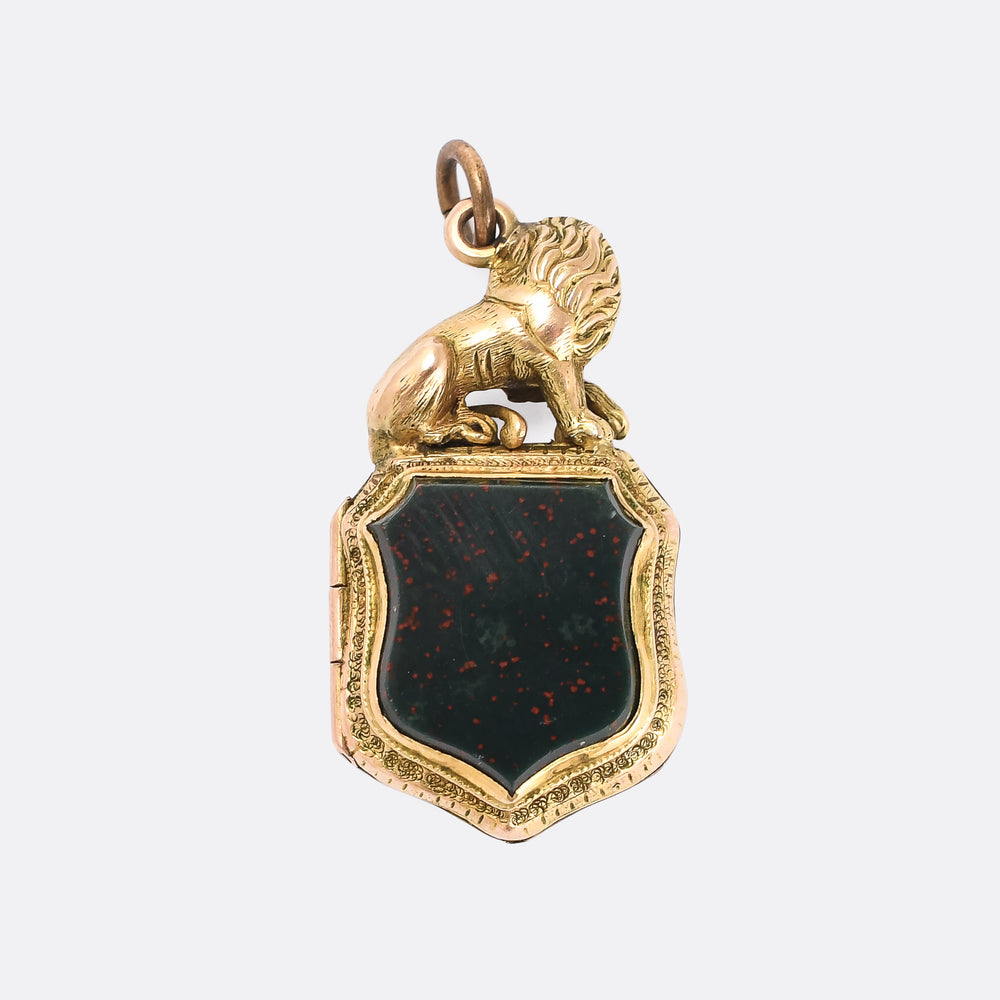 Victorian Lion & Shield Locket