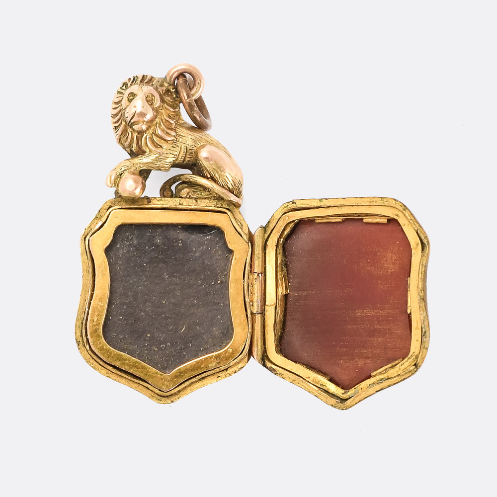 Victorian Lion & Shield Locket