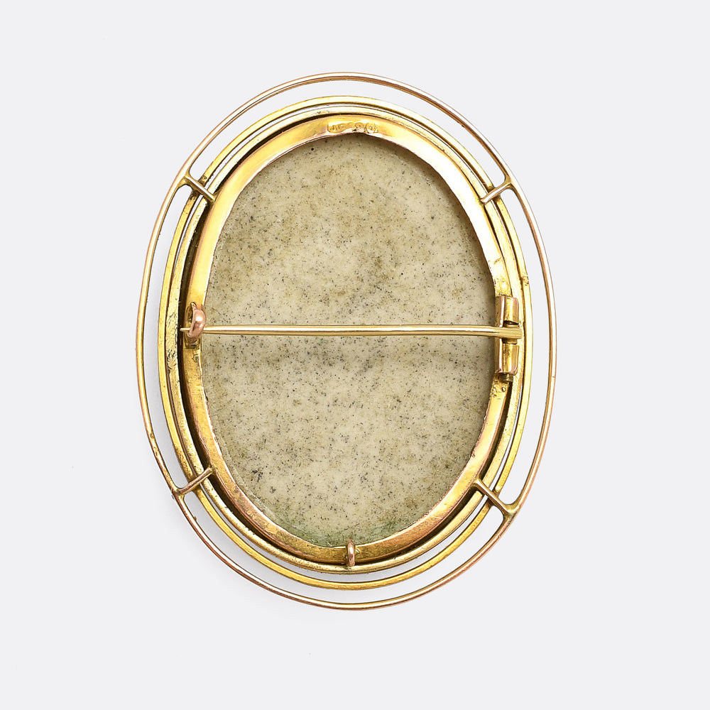 Victorian Madonna & Child With St John Enamel Miniature Brooch