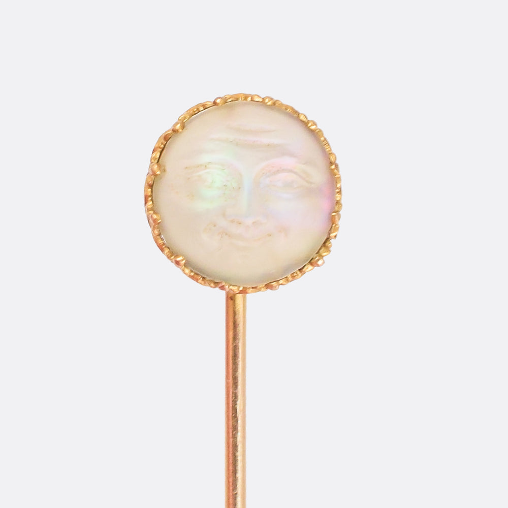 Victorian Man In The Moonstone Stick Pin