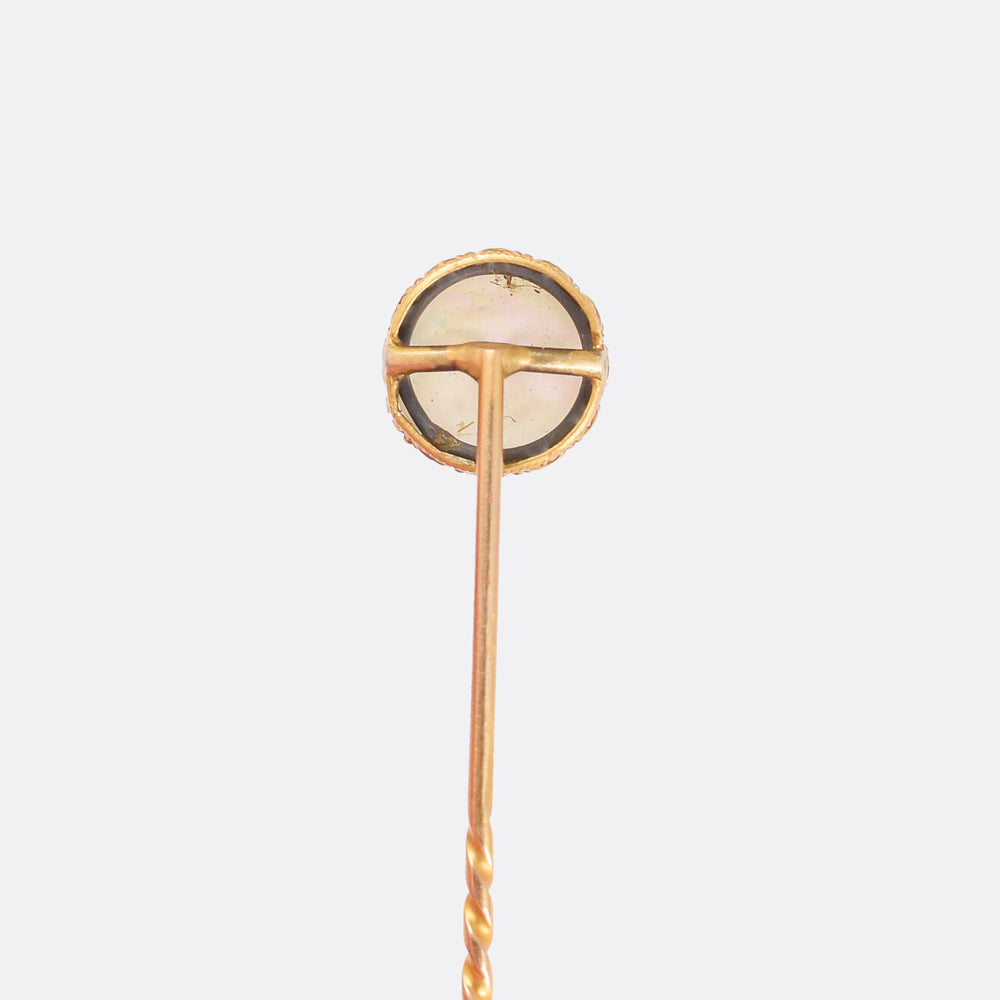 Victorian Man In The Moonstone Stick Pin