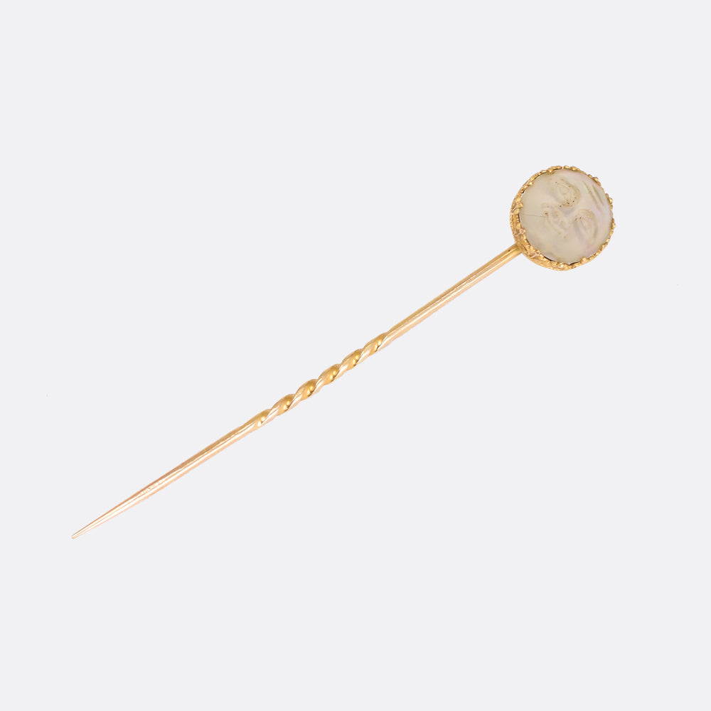 Victorian Man In The Moonstone Stick Pin