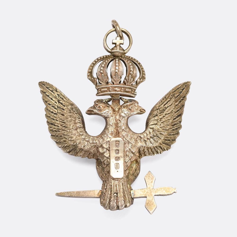 Victorian Masonic Double Headed Eagle Pendant