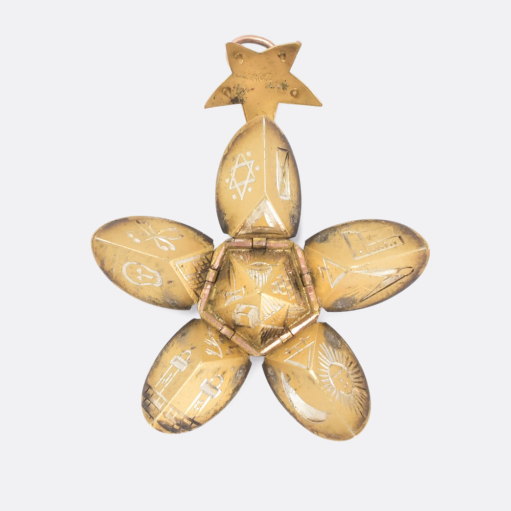Victorian Masonic Star Orb Pendant