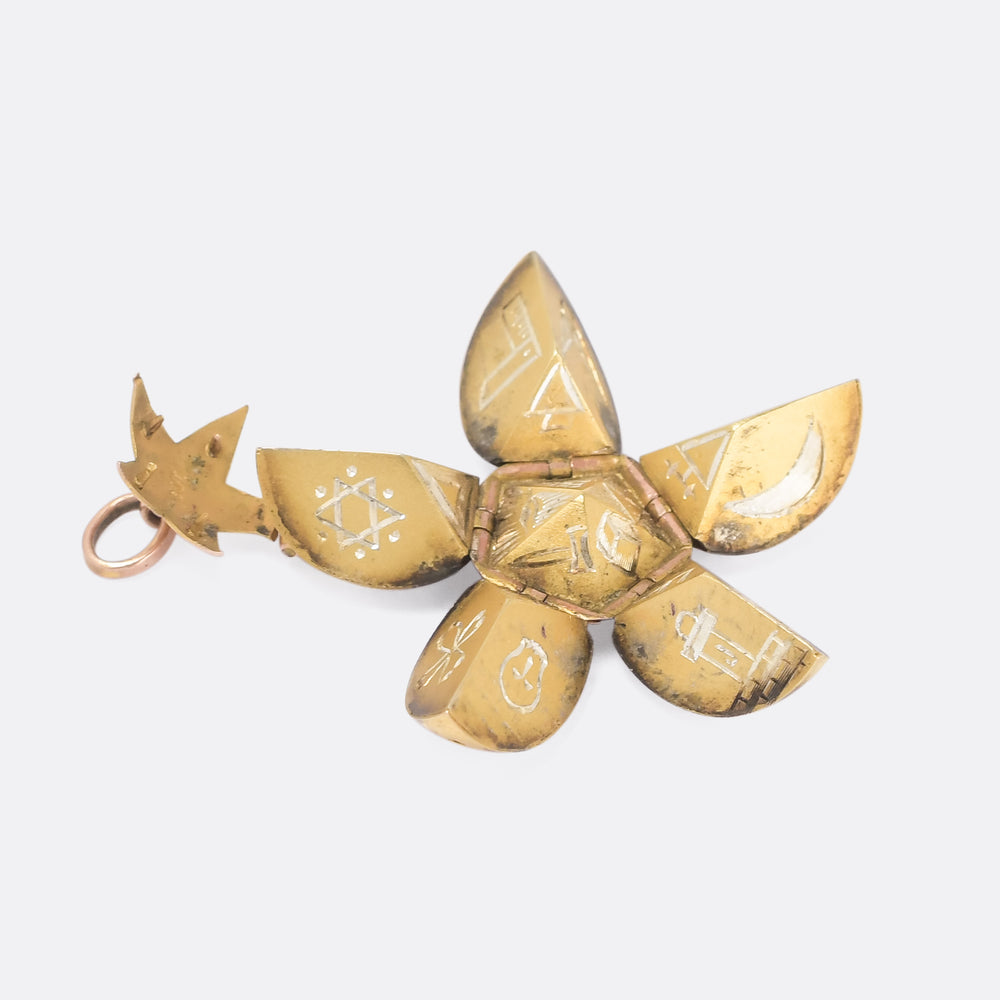 Victorian Masonic Star Orb Pendant