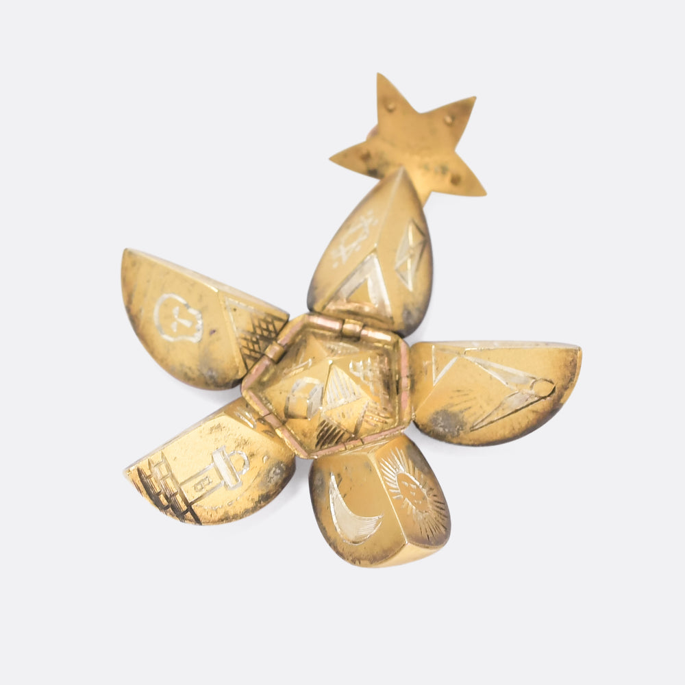 Victorian Masonic Star Orb Pendant