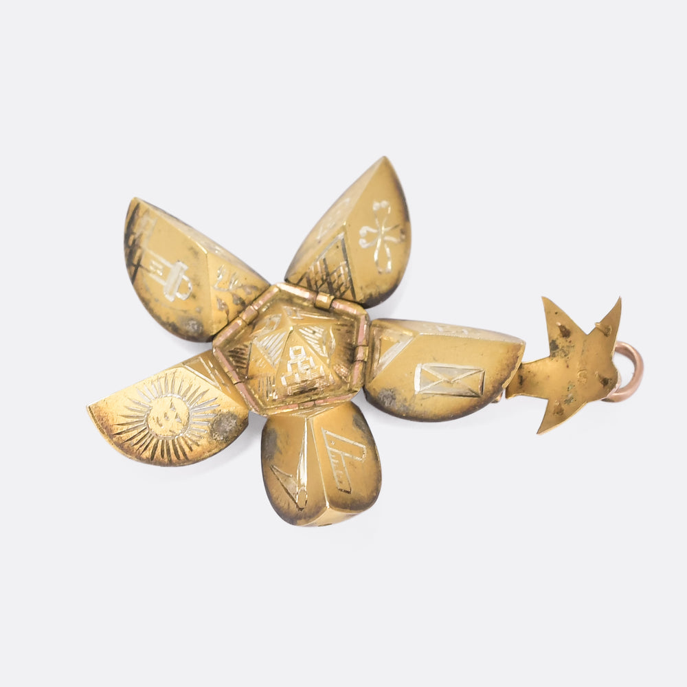 Victorian Masonic Star Orb Pendant