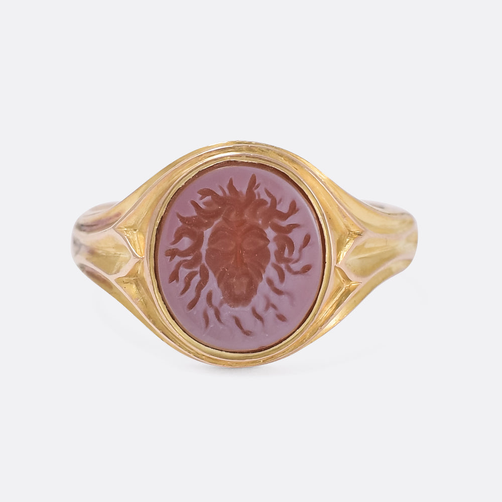 Victorian Medusa Intaglio Signet Ring