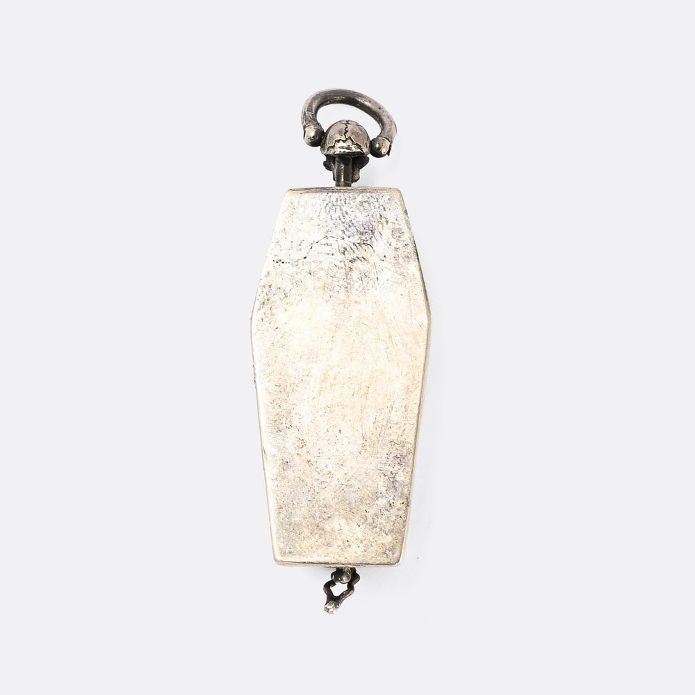 Victorian Memento Mori Skeleton & Coffin Pillbox Pendant