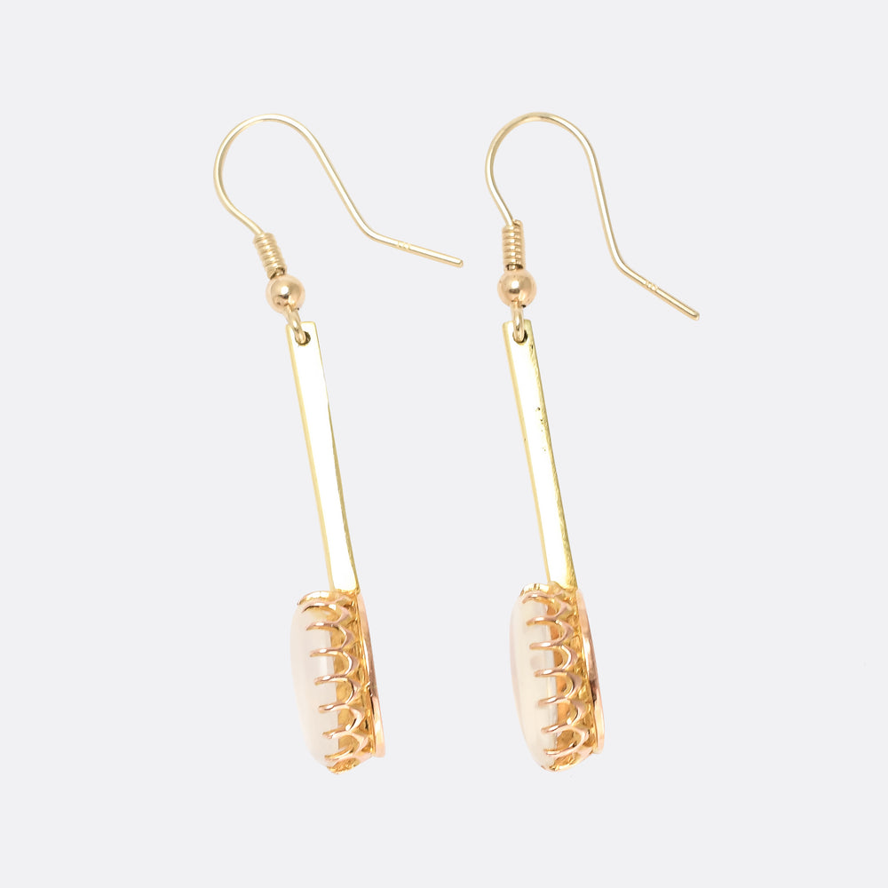 Victorian Moonstone Drop Earrings