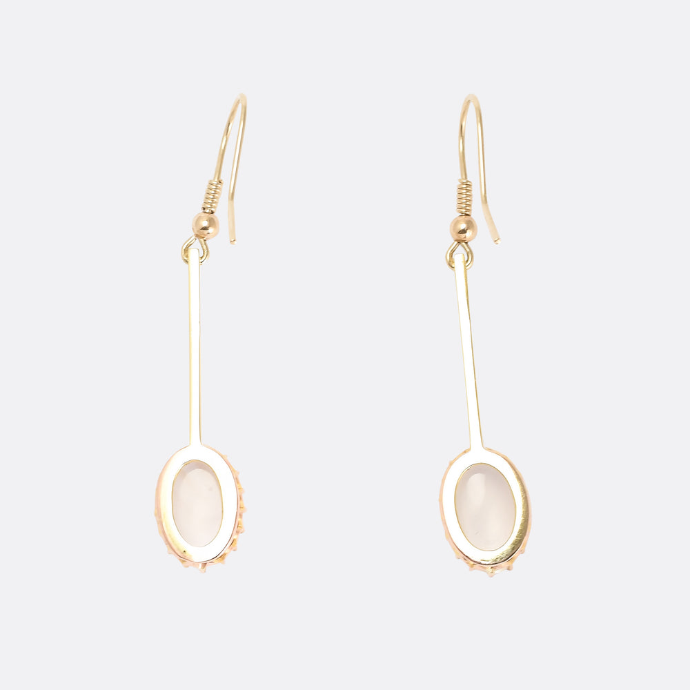 Victorian Moonstone Drop Earrings