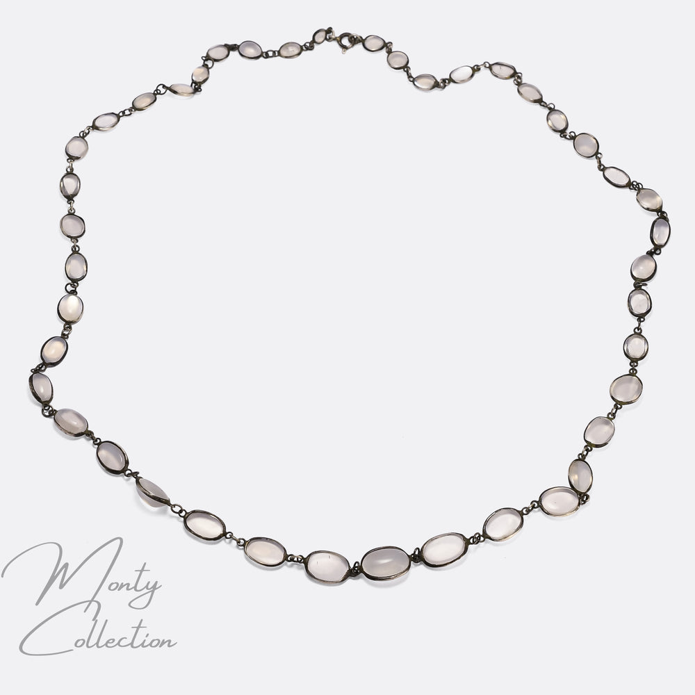 Victorian Moonstone Long Rivière Necklace