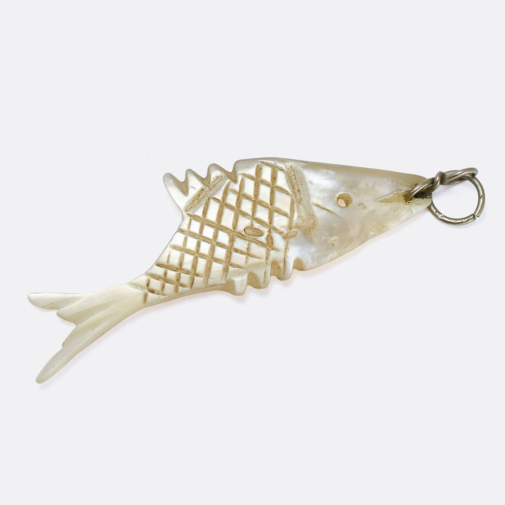 Victorian Mother of Pearl Fish Pendant  Butter Lane Antiques