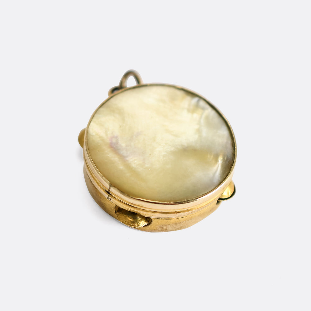 Victorian Mother of Pearl Tambourine Charm