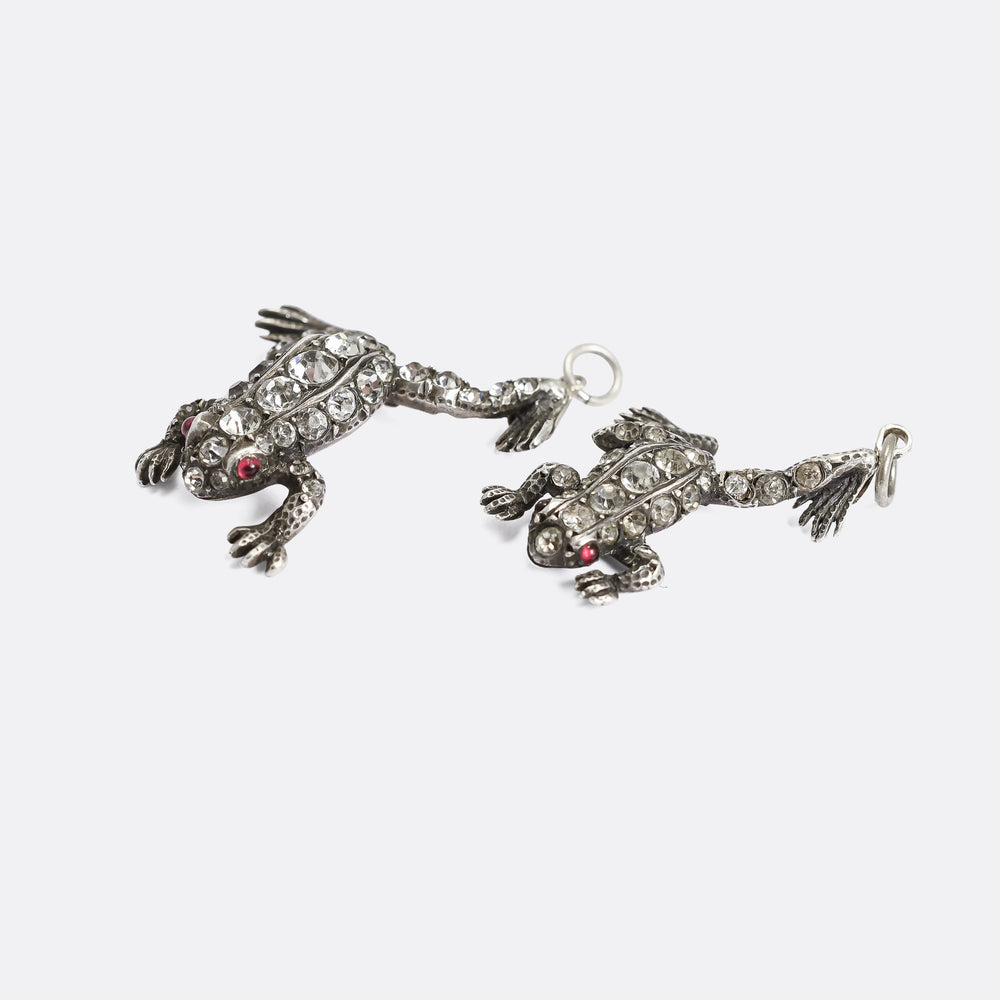 Victorian Mummy & Baby Frog Pendants