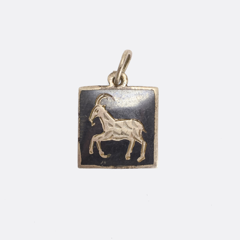 Victorian Niello Capricorn Zodiac Charm