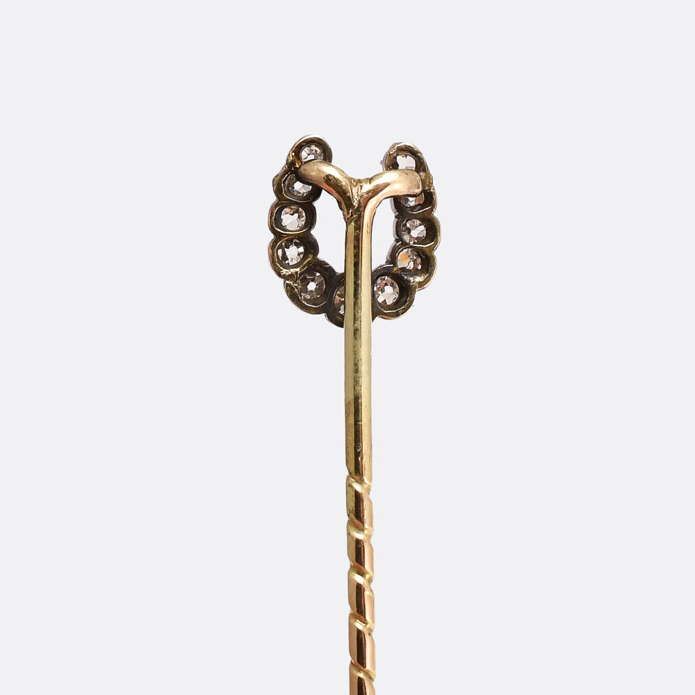 Victorian OMC Diamond Horseshoe Stick Pin