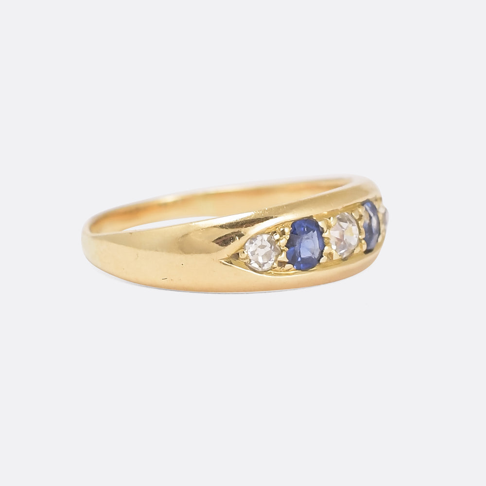 Victorian OMC Diamond & Sapphire Gypsy Band
