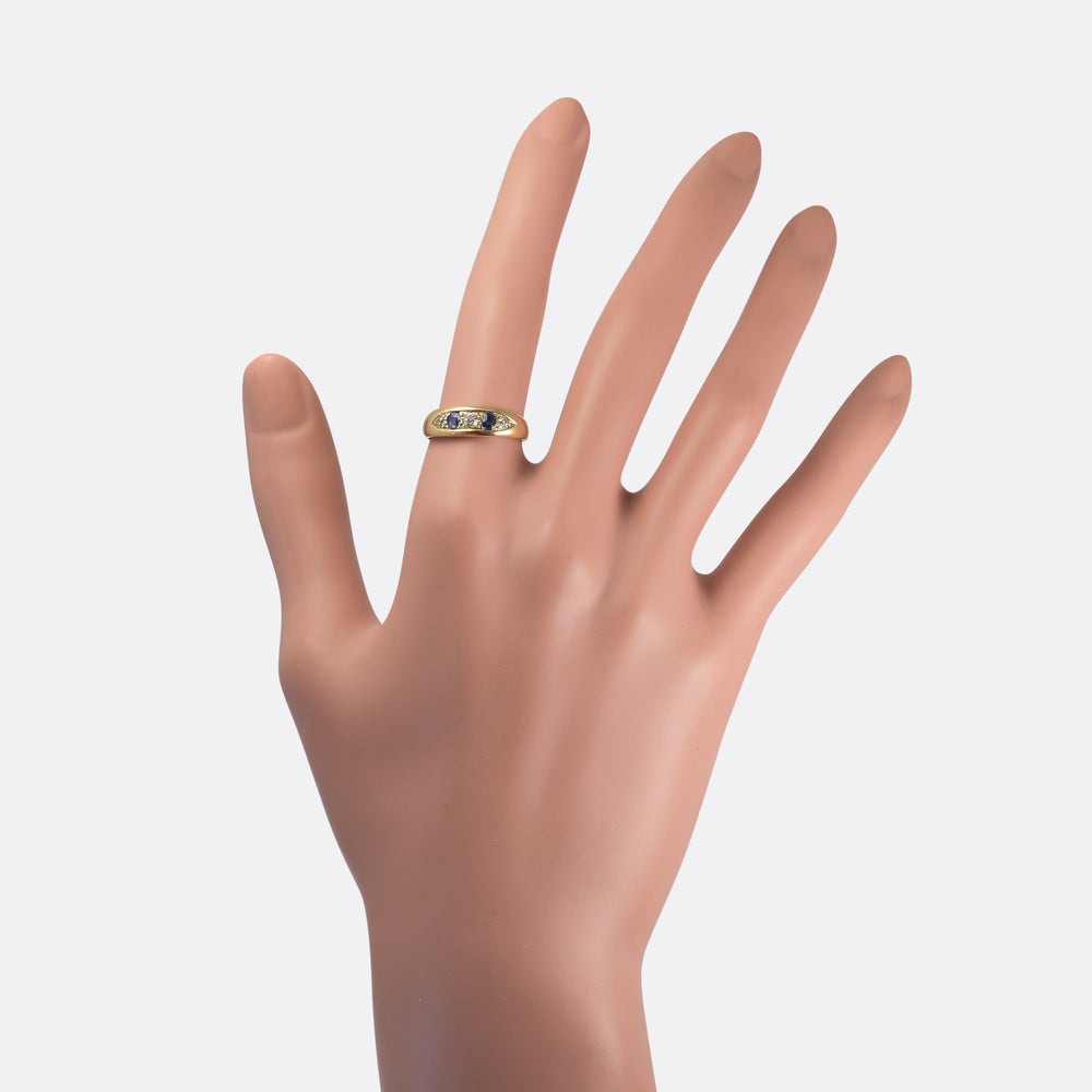 Victorian OMC Diamond & Sapphire Gypsy Band