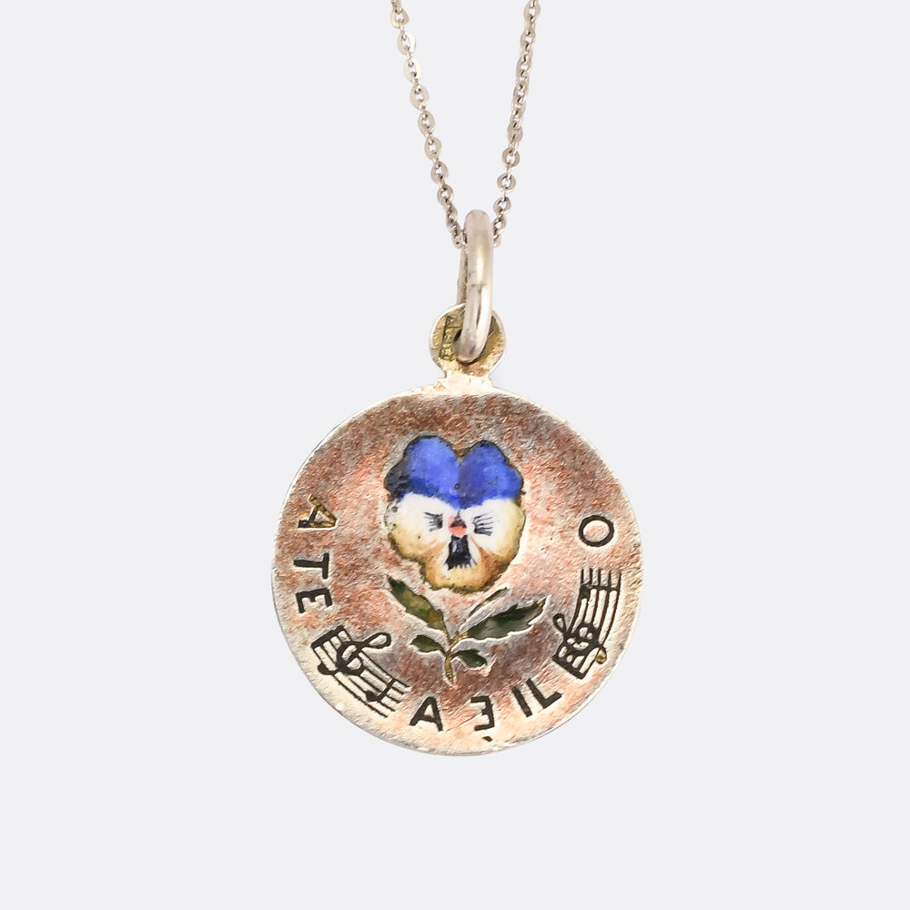Victorian Only You Silver Rebus Love Token Charm
