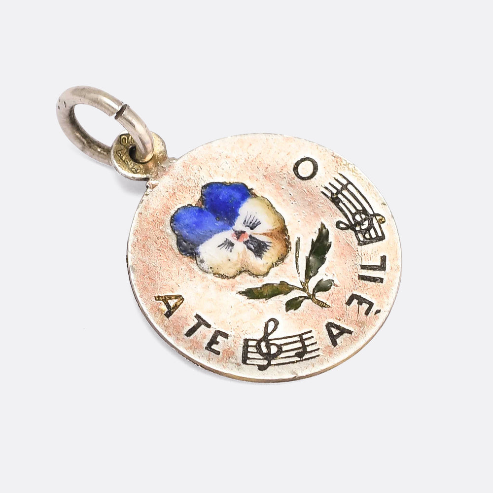 Victorian Only You Silver Rebus Love Token Charm