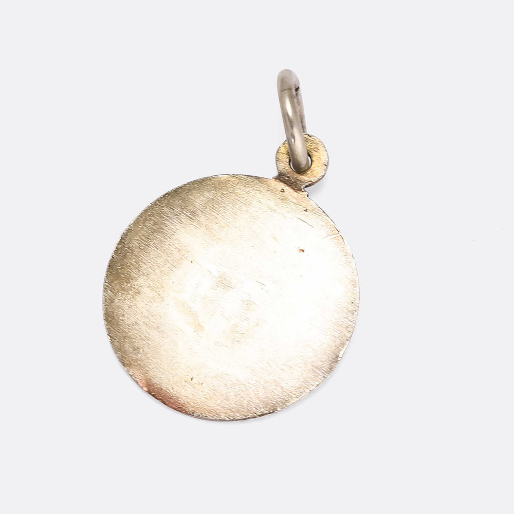 Victorian Only You Silver Rebus Love Token Charm