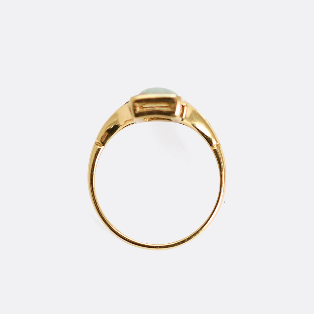 Victorian Opal & Diamond Panel Ring