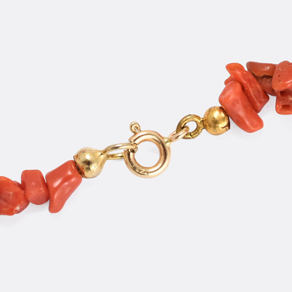 Victorian Orange Coral Necklace