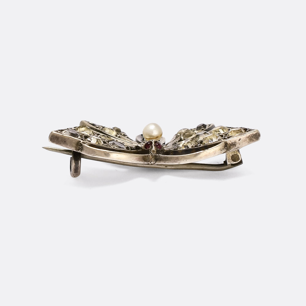Victorian Paste Butterfly Brooch