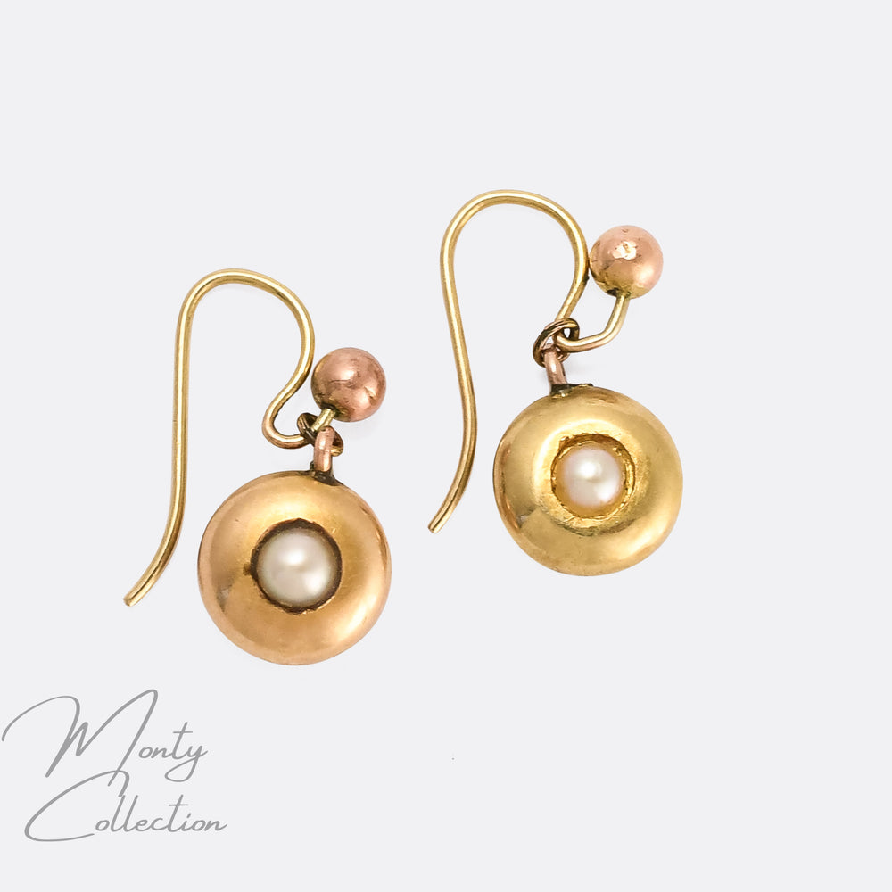 Victorian Pearl Dome Earrings