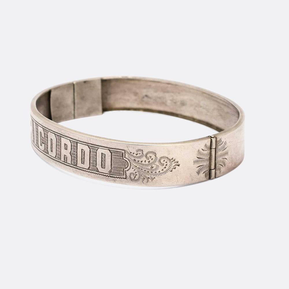 Victorian RICORDO Souvenir Silver Bangle