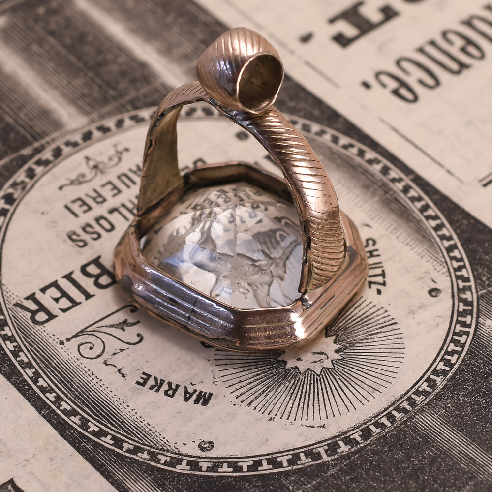 Victorian Rock Crystal BLACK & BLACK Intaglio Seal Fob